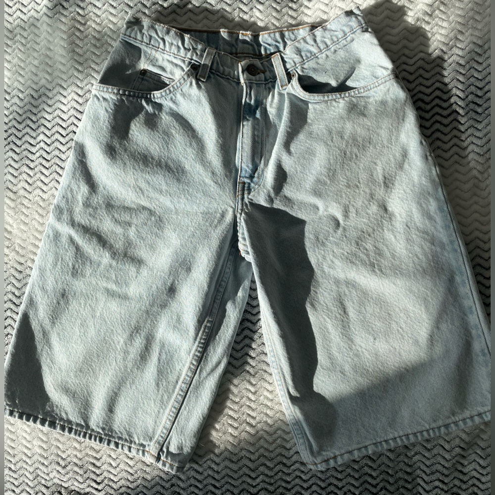 Loved, Levi’s 560 Student Orange Tag Vintage Light Wash Jean Shorts Size 30 - Picture 10 of 10